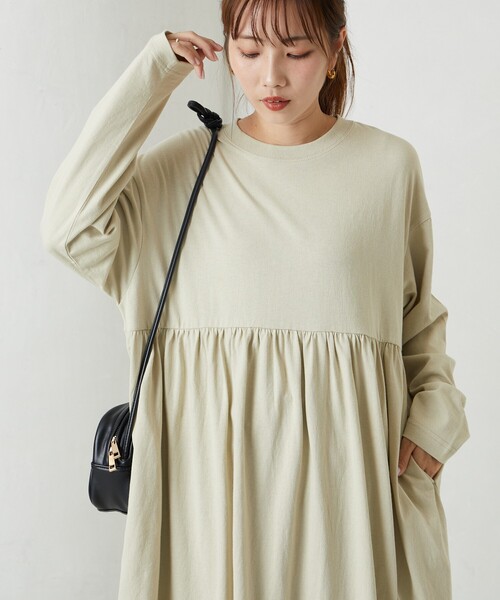 「FREAK'S STORE」 長袖ワンピース SMALL ブラウン レディース_画像5