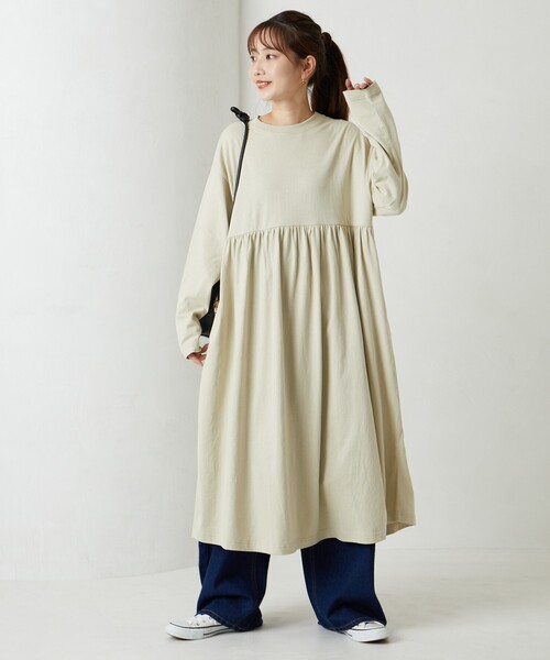 「FREAK'S STORE」 長袖ワンピース SMALL ブラウン レディース_画像6