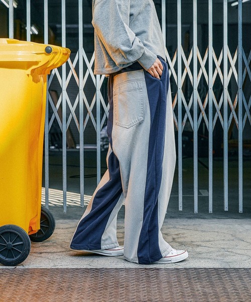 ワイドパンツ ジーンズ デニム デニムパンツ 「MODE NORM CORE」デニムパッチワークパンツ レディースの画像