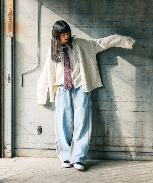 【ラスト1点　未使用品　Lサイズ】ニコアンド　デニムバッチワークパンツ　ネイビー niko and…（ニコアンド） ジーンズ デニム デニムパンツ 「MODE NORM