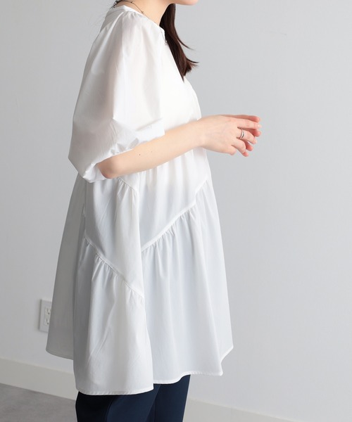 「RANAN」 7分袖チュニック L ピンク レディース