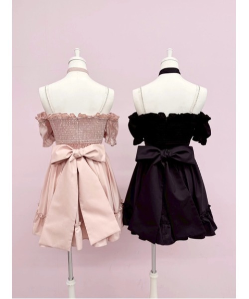 Ank Rouge（アンクルージュ） ワンピース おリボンオフショルドーリー