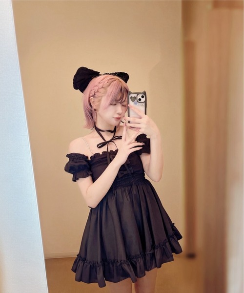 Ank Rouge（アンクルージュ） ワンピース おリボンオフショルドーリー