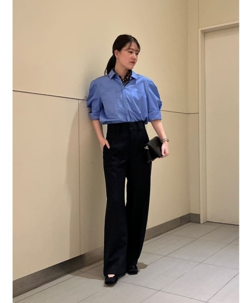 ワイドパンツ パンツ トリアセサイロシアーワイドパンツ レディースの画像