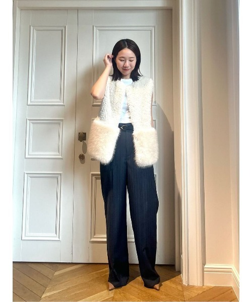 ワイドパンツ パンツ トリアセサイロシアーワイドパンツ レディースの画像