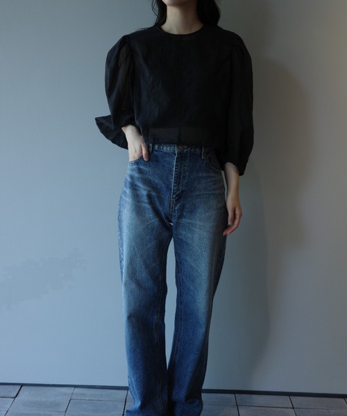 トップス SILINAHLLIOS Sheer Gather Blouse MANOF（マノフ） ブラウス シャツ MANOF SHEER GATHER BLOUSE