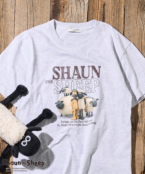 tシャツ Shaun the Sheep/ひつじのショーン 「Shaun the Sheep」フロントロゴプリントTシャツ/ひつじのショーン レディー