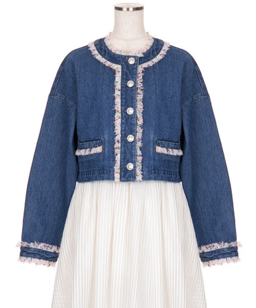 Chesty（チェスティ） デニムジャケット gジャン ツイードフリンジ