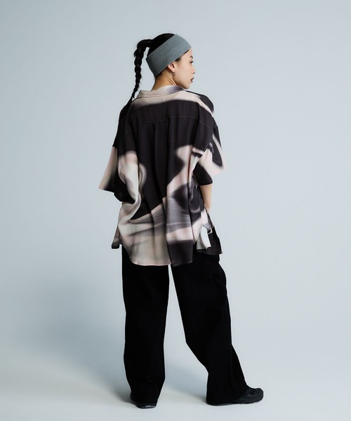 JEANASIS（ジーナシス） ブラウス シャツ 「Les Fleurs」マーブルBIG