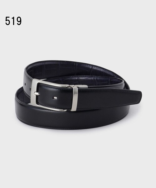 【C.P】CousuMain 両面クロコ  ベルト  黒 C.P】CousuMain 両面クロコ ベルト 黒 CousuMain 24mm-22mm
