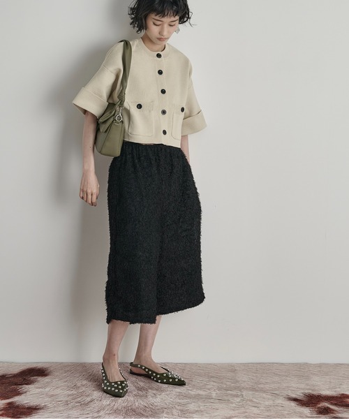 THE Yon ハーフパンツ ワイドパンツ パンツ ヘアリーシャギーガウチョ