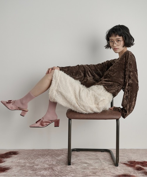 THE Yon ハーフパンツ ワイドパンツ パンツ ヘアリーシャギーガウチョ