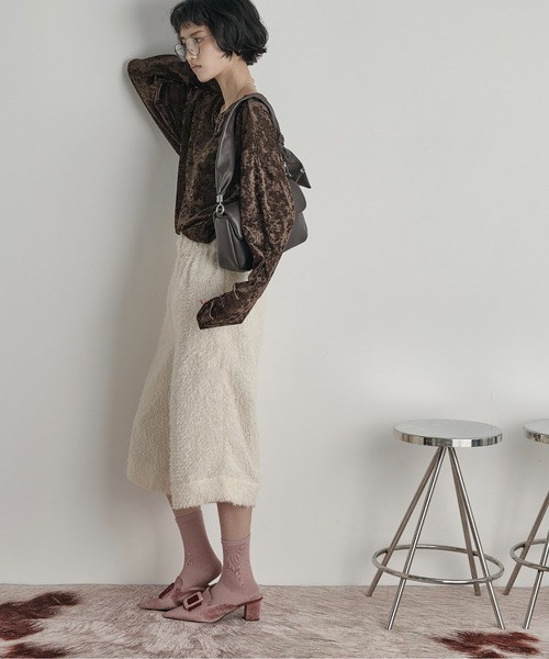 THE Yon ハーフパンツ ワイドパンツ パンツ ヘアリーシャギーガウチョ