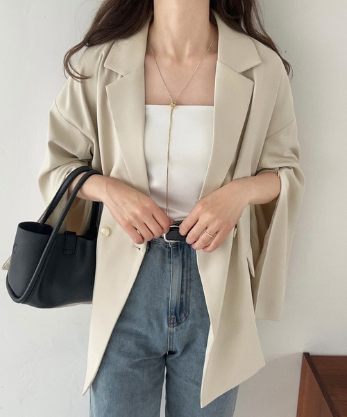 LAUIR（ラウアー） テーラードジャケット SMALL アイボリー レディース