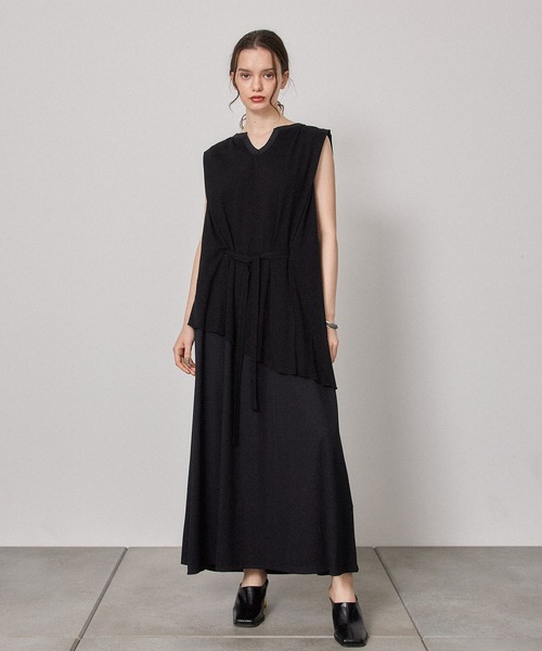 「PUBLIC TOKYO」 ノースリーブワンピース 1 アイボリー レディース_画像3