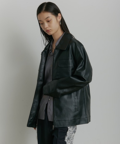 SEN TOKYO ブルゾン アウター ビッグシルエット レザーブルゾン メンズ