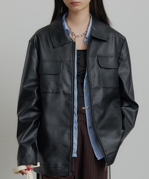 SEN TOKYO ブルゾン アウター ビッグシルエット レザーブルゾン メンズ