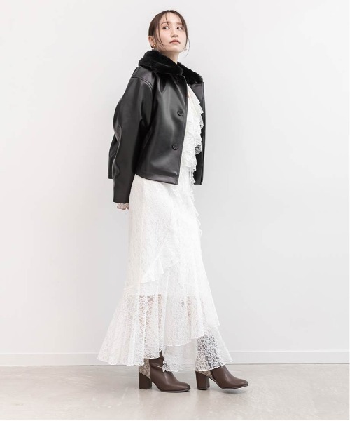 RANDA（ランダ） ブルゾン アウター 2WAY ファー襟付きフェイクレザー