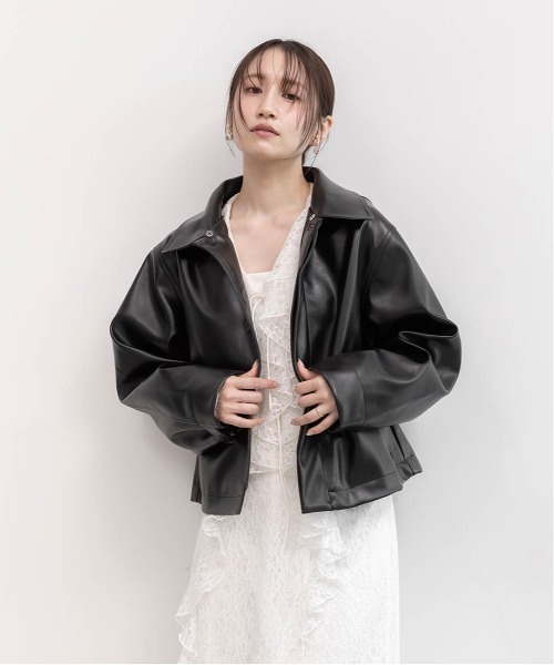 RANDA（ランダ） ブルゾン アウター 2WAY ファー襟付きフェイクレザー