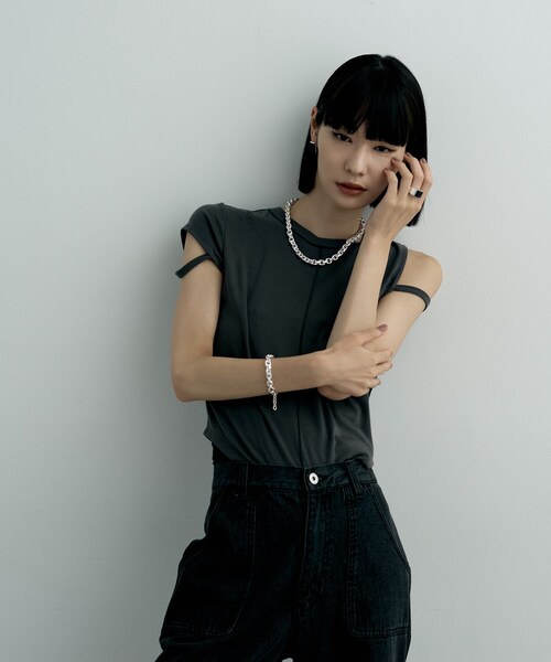 指輪 リング シルバー オニキス バフトップカットリング レディース_7