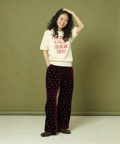 「Freada」 半袖Tシャツ ONE SIZE オフホワイト レディース_画像3