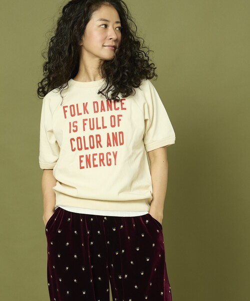 「Freada」 半袖Tシャツ ONE SIZE オフホワイト レディース_画像8