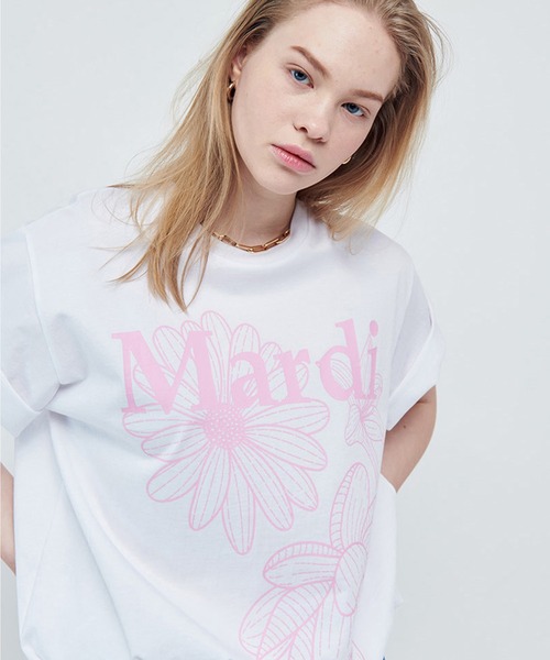 「Mardi Mercredi」 半袖Tシャツ FREE ホワイト×ピンク レディース_画像5