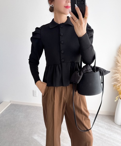 &. NOSTALGIA（ノスタルジア） カーディガン 「ZOZO限定」ペプラム