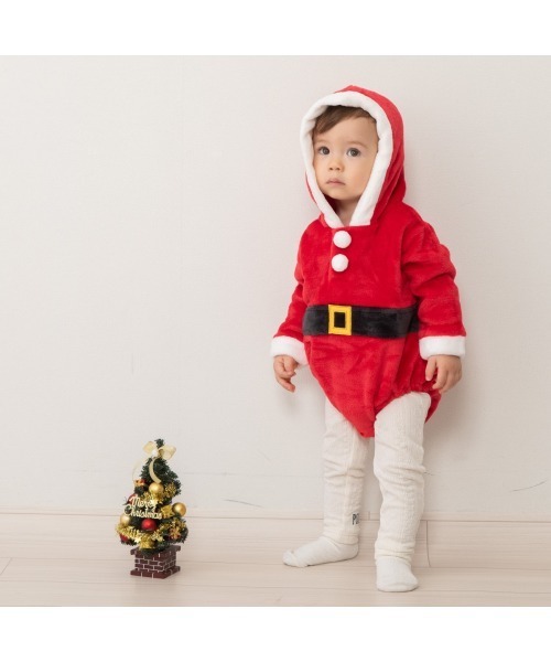 ベビーザらス ベビー服 ロンパース フード付きクリスマスダルマオール 