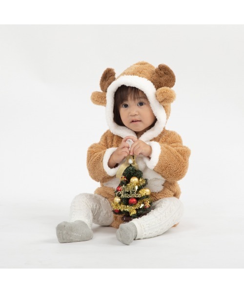 ベビーザらス ベビー服 ロンパース フード付きクリスマスダルマオール 
