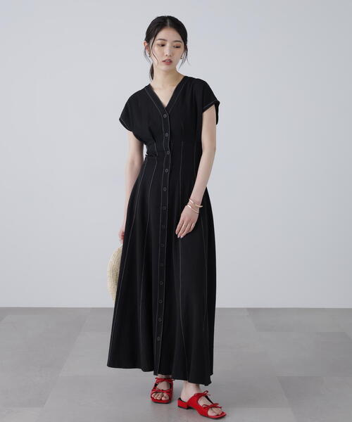 「FREE'S MART」 半袖ワンピース X-SMALL ブラウン レディース_画像3