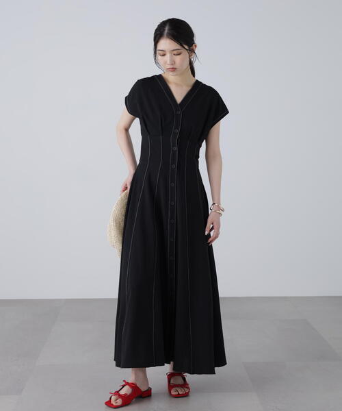 「FREE'S MART」 半袖ワンピース X-SMALL ブラウン レディース_画像5