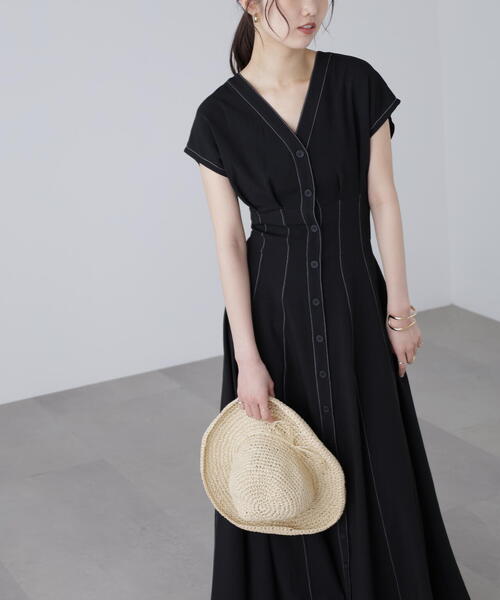 「FREE'S MART」 半袖ワンピース X-SMALL ブラウン レディース_画像9