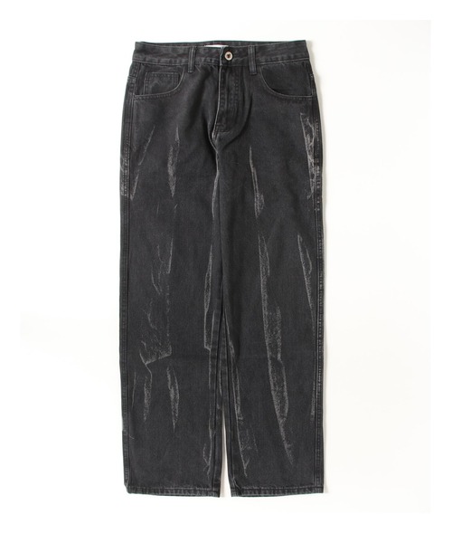 BLANK HOTEL ジーンズ Bleached Slash Black Denim Pants / スラッシュ