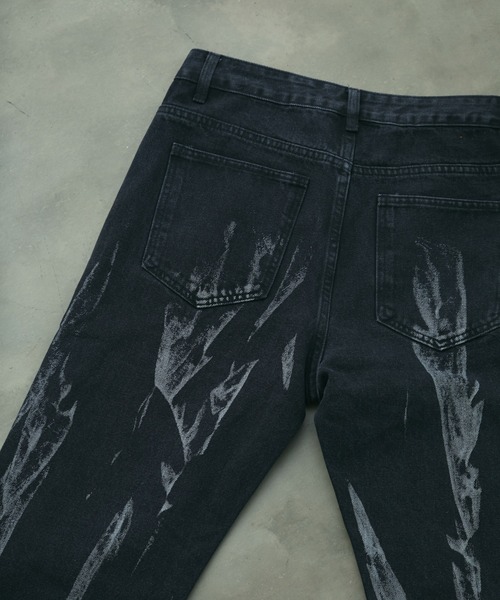 Backlash ブリーチデニム　ブラック　S 美品 BLANK HOTEL ジーンズ Bleached Slash Black Denim Pants / スラッシュ