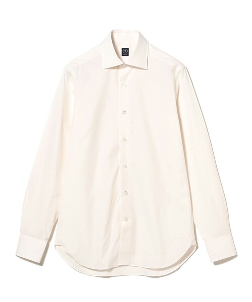 BEAMS F（ビームスF） シャツ コットン オフホワイト ソリッド ワイド