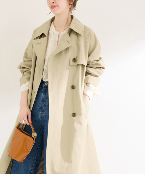 新品未使用BACCAベージュ トレンチコート 中古・古着通販】BACCA (バッカ) フィンクスツイル トレンチコート