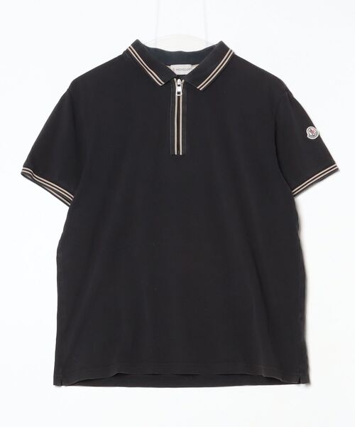 MONCLER モンクレール　メンズ半袖ポロシャツ　ブラック MONCLER（モンクレール） 半袖ポロシャツ X-LARGE ブラック メンズ