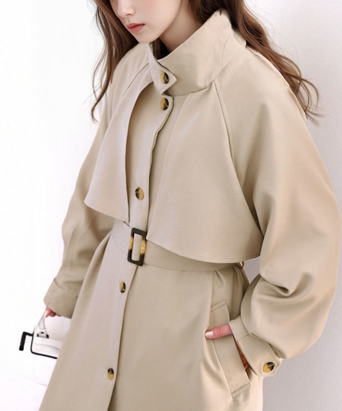 「classicalelf」 トレンチコート LARGE ベージュ レディース_画像8