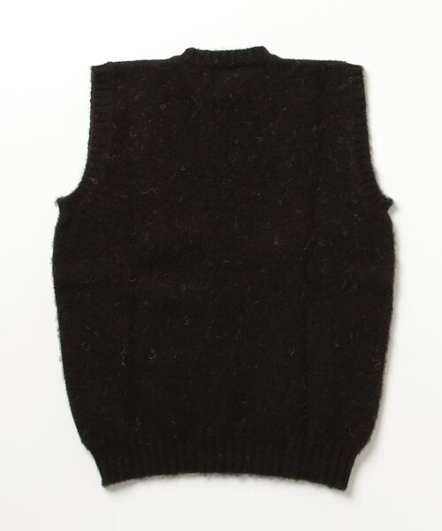 ノースリーブセーター 黒 グレー　L Jamieson's of Shetland ノースリーブニット 40 ブラック メンズ