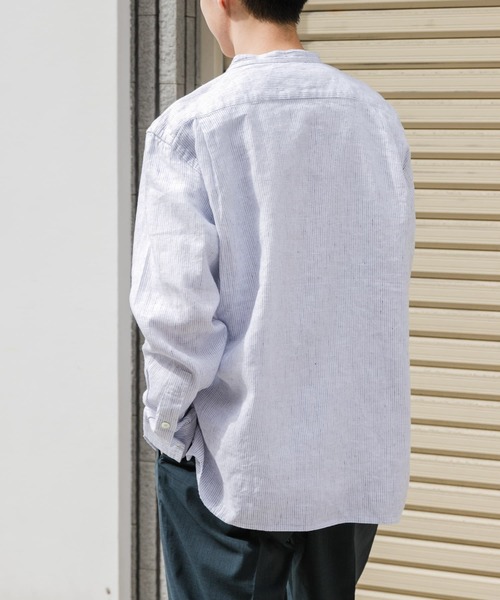 「FORK&SPOON」 長袖シャツ 4 ネイビー メンズ_画像4