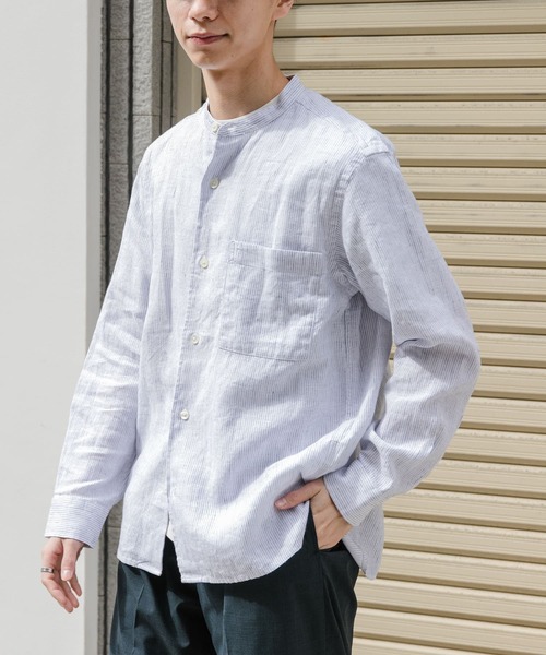 「FORK&SPOON」 長袖シャツ 4 ネイビー メンズ_画像6