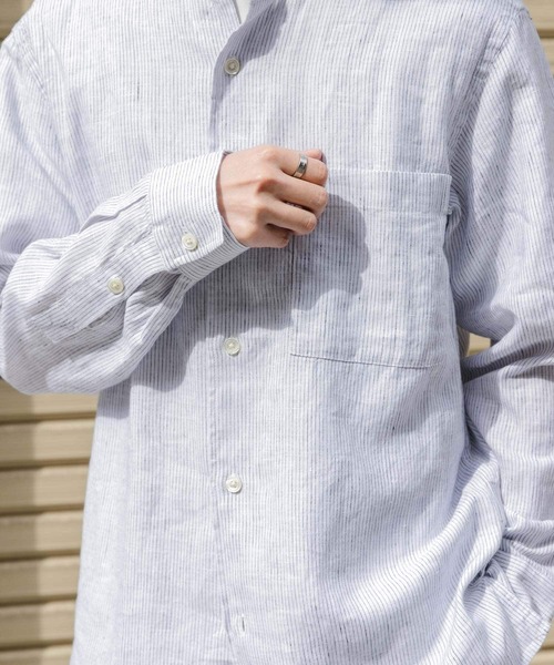「FORK&SPOON」 長袖シャツ 4 ネイビー メンズ_画像8
