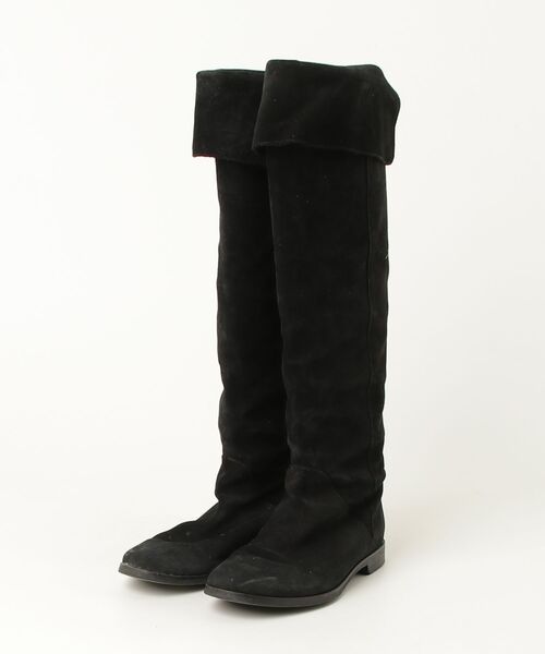 試着程度【ファビオルスコーニ】ロングブーツ 36 ラウンドトゥ フラット 黒 FABIO RUSCONI（ファビオルスコーニ） ロングブーツ 36 ブラック