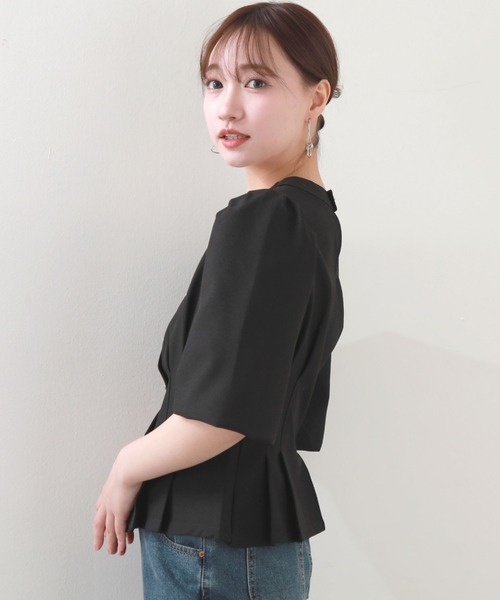 「Cheek」 半袖ブラウス MEDIUM ブラック レディース_画像3