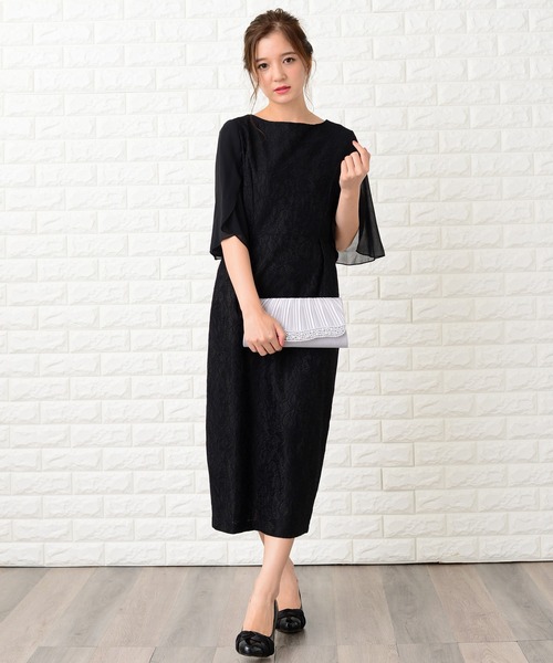 「Lace Ladies」 半袖ワンピース L ブラック レディース_画像2