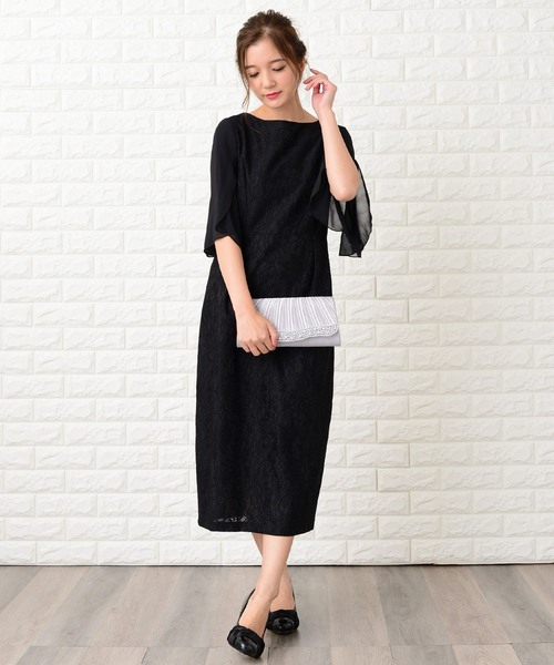 「Lace Ladies」 半袖ワンピース L ブラック レディース_画像3