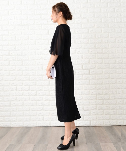 「Lace Ladies」 半袖ワンピース L ブラック レディース_画像6