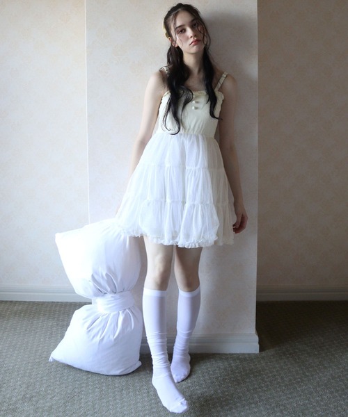 「TITTY&CO.」 キャミソールワンピース MEDIUM アイボリー レディース_画像2