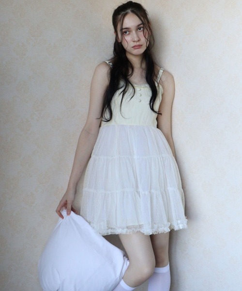 「TITTY&CO.」 キャミソールワンピース MEDIUM アイボリー レディース_画像4